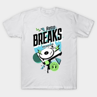 BREAKBEAT  - Retro Breaks Y2K (black/blue/green) T-Shirt